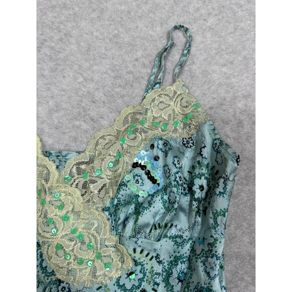Bebe Womens Size M Y2K Silk Sequin Beaded Cami Tank Top - Picture 9 of 13